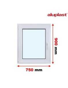 Finestra PVC 75x90 cm Battente/Ribalta Aluplast Ideal 8000