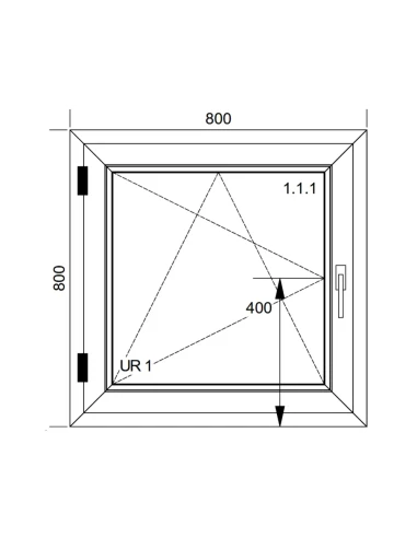 Finestra PVC 80x80 cm Battente/Ribalta Aluplast Ideal 8000