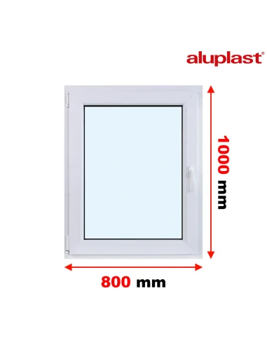 Finestra PVC 80x100 cm Battente/Ribalta Aluplast Ideal 8000