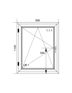 Finestra PVC 90x110 cm Battente/Ribalta Aluplast Ideal 8000 2