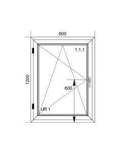 Finestra PVC 90x120 cm Battente/Ribalta Aluplast Ideal 8000 2
