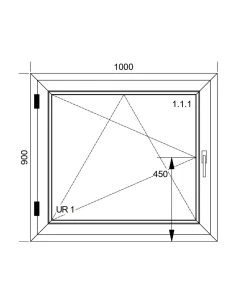 Finestra PVC 100x90 cm Battente/Ribalta Aluplast Ideal 8000 2