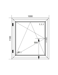 Finestra PVC 100x110 cm Battente/Ribalta Aluplast Ideal 8000 2