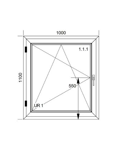 Finestra PVC 100x110 cm Battente/Ribalta Aluplast Ideal 8000