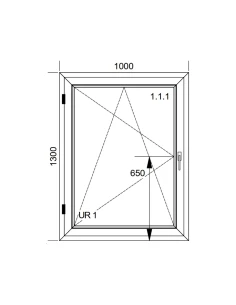 Finestra PVC 100x130 cm Battente/Ribalta Aluplast Ideal 8000 2
