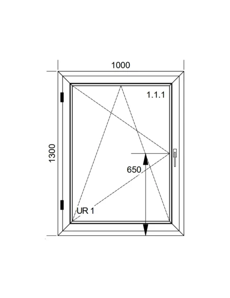 Finestra PVC 100x130 cm Battente/Ribalta Aluplast Ideal 8000