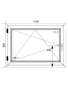 Finestra PVC 110x80 cm Battente/Ribalta Aluplast Ideal 8000 2