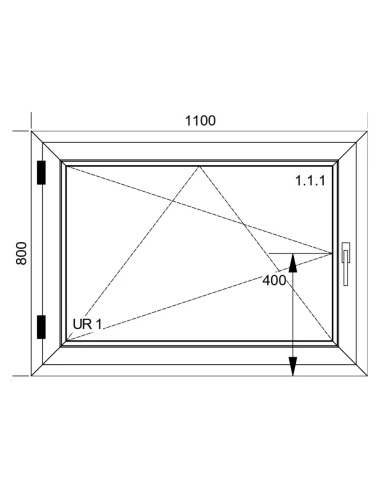 Finestra PVC 110x80 cm Battente/Ribalta Aluplast Ideal 8000