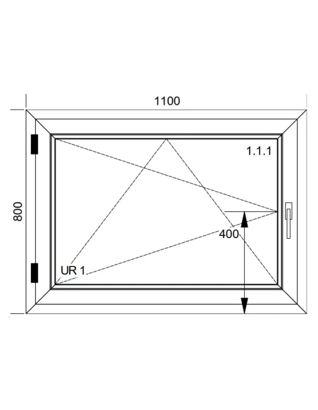Finestra PVC 110x80 cm Battente/Ribalta Aluplast Ideal 8000