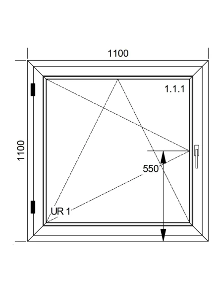 Finestra PVC 110x110 cm Battente/Ribalta Aluplast Ideal 8000