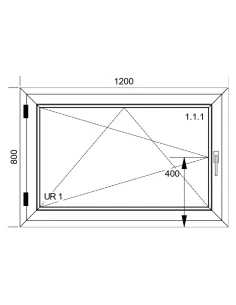 Finestra PVC 120x80 cm Battente/Ribalta Aluplast Ideal 8000 2
