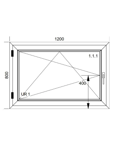 Finestra PVC 120x80 cm Battente/Ribalta Aluplast Ideal 8000