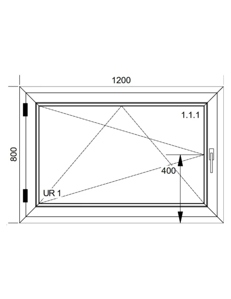 Finestra PVC 120x80 cm Battente/Ribalta Aluplast Ideal 8000