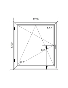 Finestra PVC 120x130 cm Battente/Ribalta Aluplast Ideal 8000 2