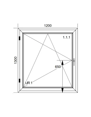 Finestra PVC 120x130 cm Battente/Ribalta Aluplast Ideal 8000