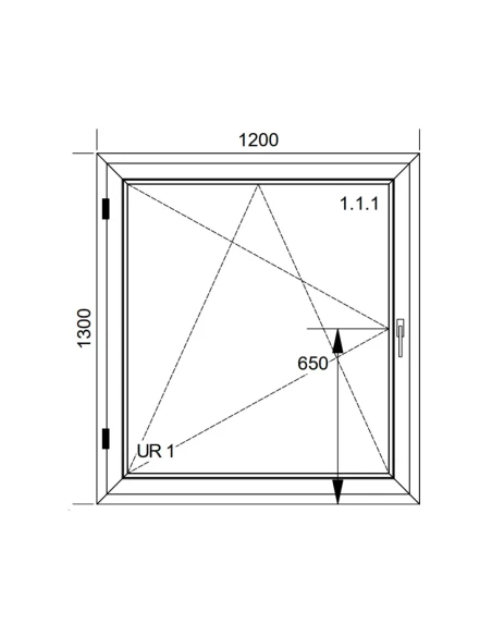 Finestra PVC 120x130 cm Battente/Ribalta Aluplast Ideal 8000