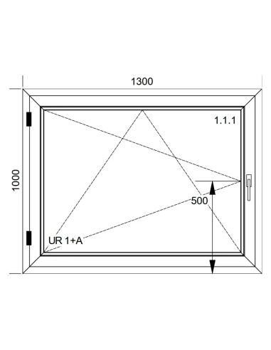 Finestra PVC 130x100 cm Battente/Ribalta Aluplast Ideal 8000