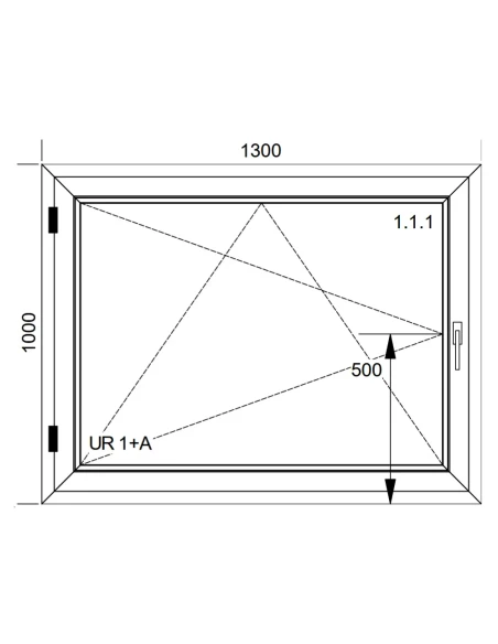 Finestra PVC 130x100 cm Battente/Ribalta Aluplast Ideal 8000