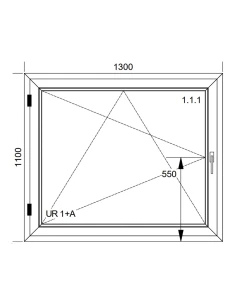 Finestra PVC 130x110 cm Battente/Ribalta Aluplast Ideal 8000 2