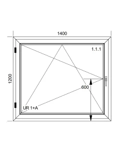Finestra PVC 140x120 cm Battente/Ribalta Aluplast Ideal 8000 2