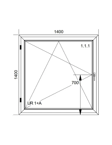 Finestra PVC 140x140 cm Battente/Ribalta Aluplast Ideal 8000