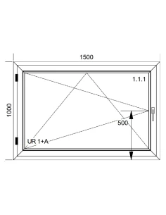 Finestra PVC 150x100 cm Battente/Ribalta Aluplast Ideal 8000 2