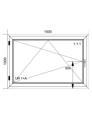 Finestra PVC 150x100 cm Battente/Ribalta Aluplast Ideal 8000