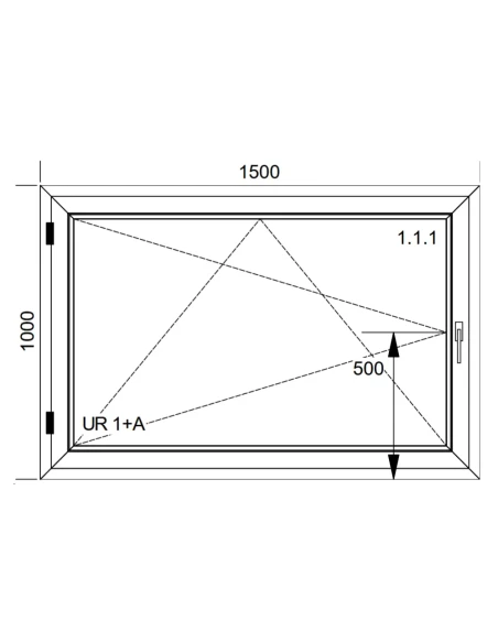 Finestra PVC 150x100 cm Battente/Ribalta Aluplast Ideal 8000