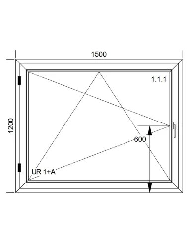 Finestra PVC 150x120 cm Battente/Ribalta Aluplast Ideal 8000