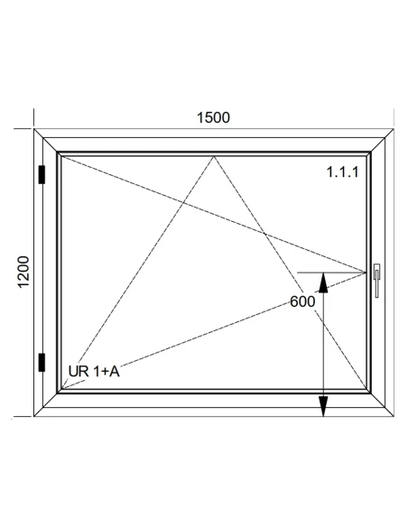Finestra PVC 150x120 cm Battente/Ribalta Aluplast Ideal 8000