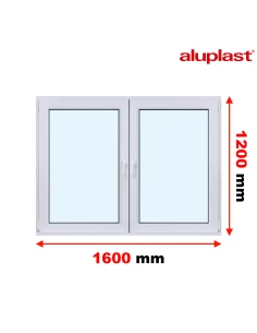 Finestra PVC 160x120 cm Battente + Battente/Ribalta Aluplast Ideal 8000