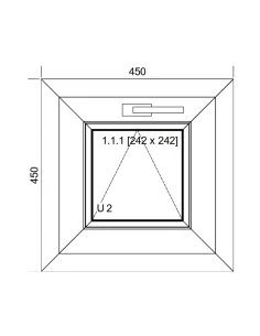 Finestra PVC 45x45 cm Ribalta Aluplast Ideal 8000 2