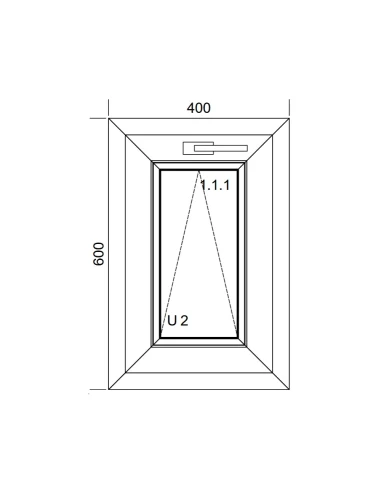 Finestra PVC 40x60 cm Ribalta Aluplast Ideal 8000
