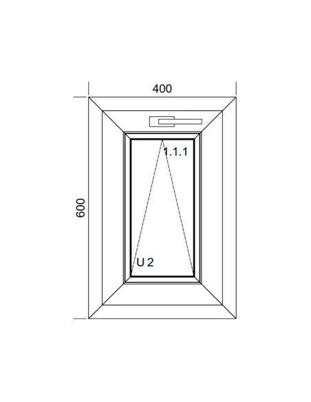 Finestra PVC 40x60 cm Ribalta Aluplast Ideal 8000