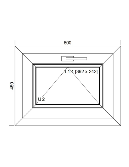 Finestra PVC 60x45 cm Ribalta Aluplast Ideal 8000