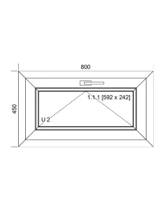 Finestra PVC 80x45 cm Ribalta Aluplast Ideal 8000 2