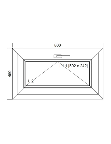 Finestra PVC 80x45 cm Ribalta Aluplast Ideal 8000