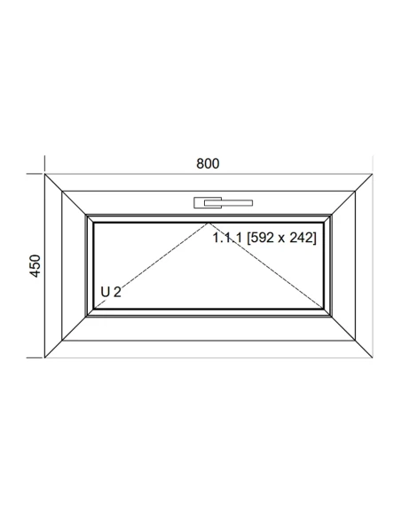Finestra PVC 80x45 cm Ribalta Aluplast Ideal 8000