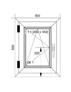 Finestra PVC 50x65 cm Battente/Ribalta Aluplast Ideal 8000 2