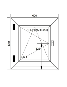 Finestra PVC 60x65 cm Battente/Ribalta Aluplast Ideal 8000 2