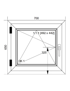 Finestra PVC 70x65 cm Battente/Ribalta Aluplast Ideal 8000 2
