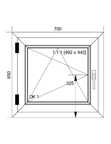 Finestra PVC 70x65 cm Battente/Ribalta Aluplast Ideal 8000