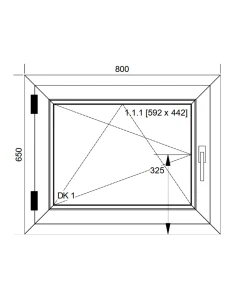 Finestra PVC 80x65 cm Battente/Ribalta Aluplast Ideal 8000 2