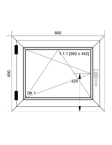 Finestra PVC 80x65 cm Battente/Ribalta Aluplast Ideal 8000