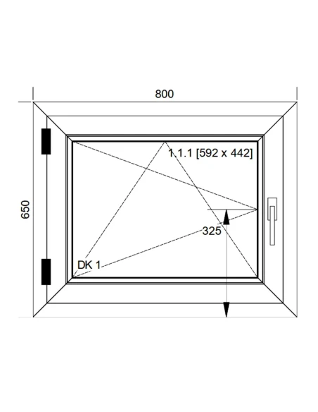 Finestra PVC 80x65 cm Battente/Ribalta Aluplast Ideal 8000