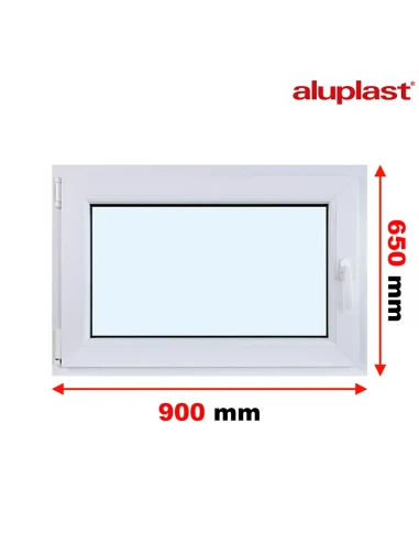 Finestra PVC 90x65 cm Battente/Ribalta Aluplast Ideal 8000