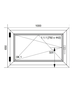 Finestra PVC 100x65 cm Battente/Ribalta Aluplast Ideal 8000 2