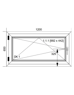 Finestra PVC 120x65 cm Battente/Ribalta Aluplast Ideal 8000 2