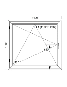 Finestra PVC 140x130 cm Battente/Ribalta Aluplast Ideal 8000 2