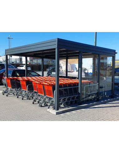 Tettoia per auto Carport in Acciaio 3x6m con pareti 1+0